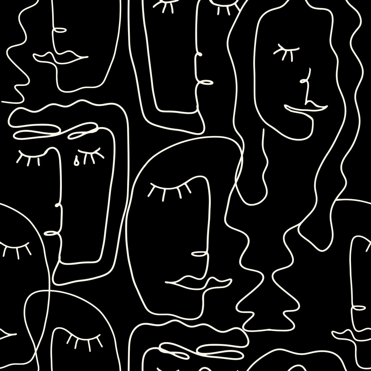 Papier peint Visages en contour in your room