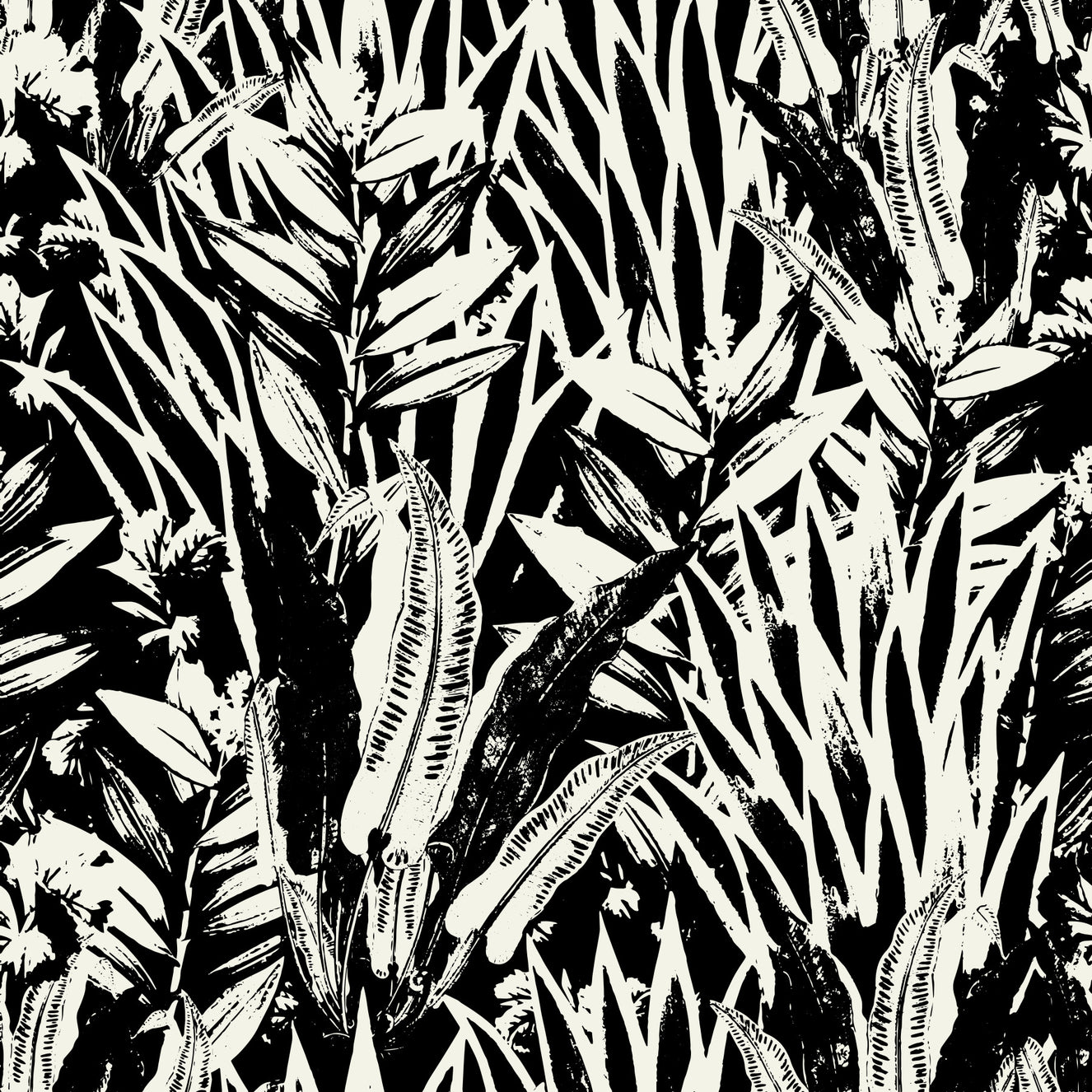 Monochrome Leaves Wallpaper⁠