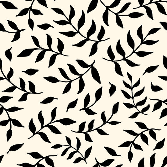 Papier peint petites brindilles noires