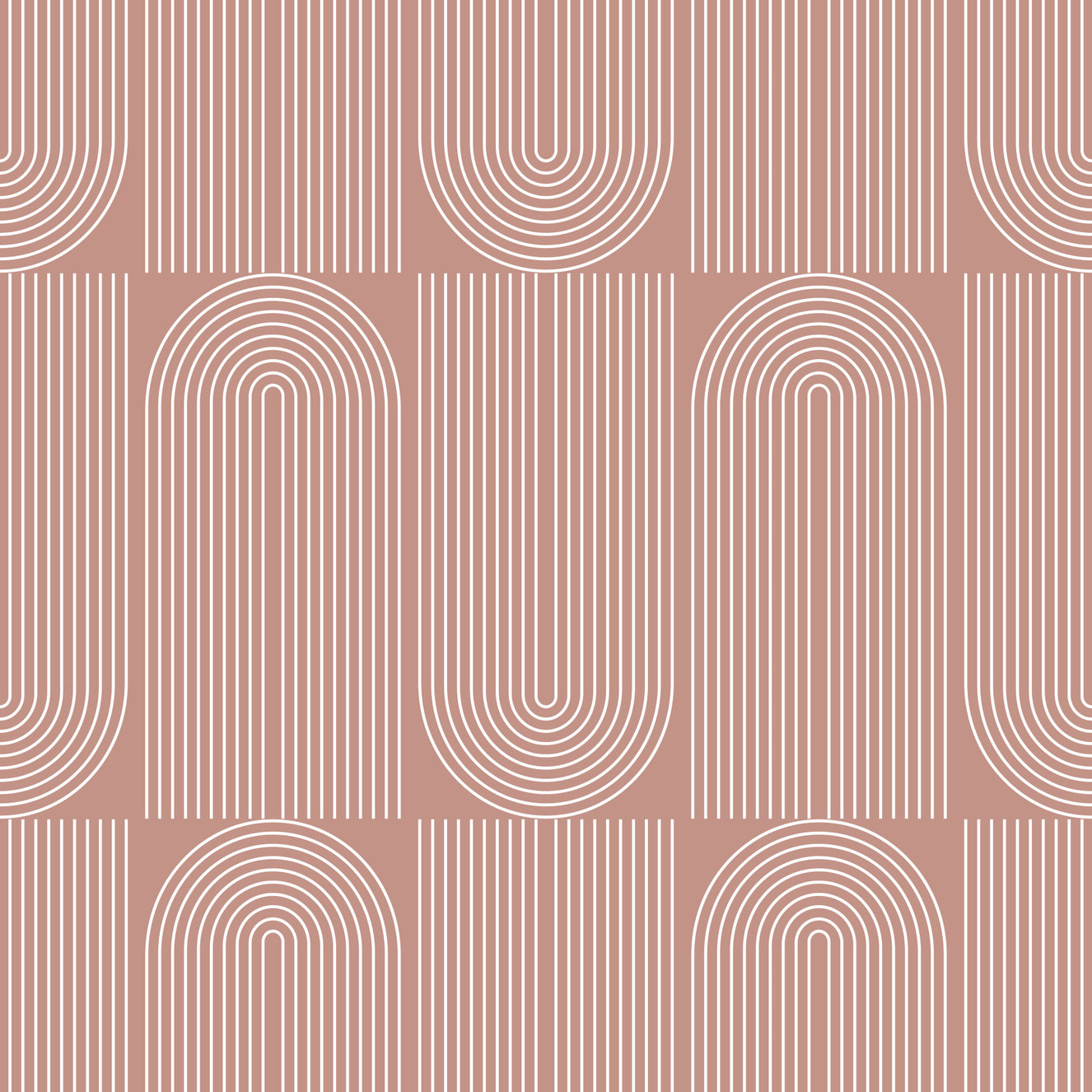 Papier peint crémeux à contours géométriques