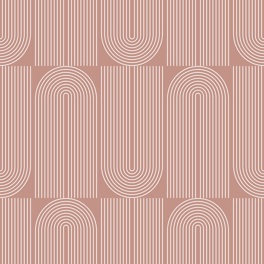 Carta da parati con contorni geometrici cremosi