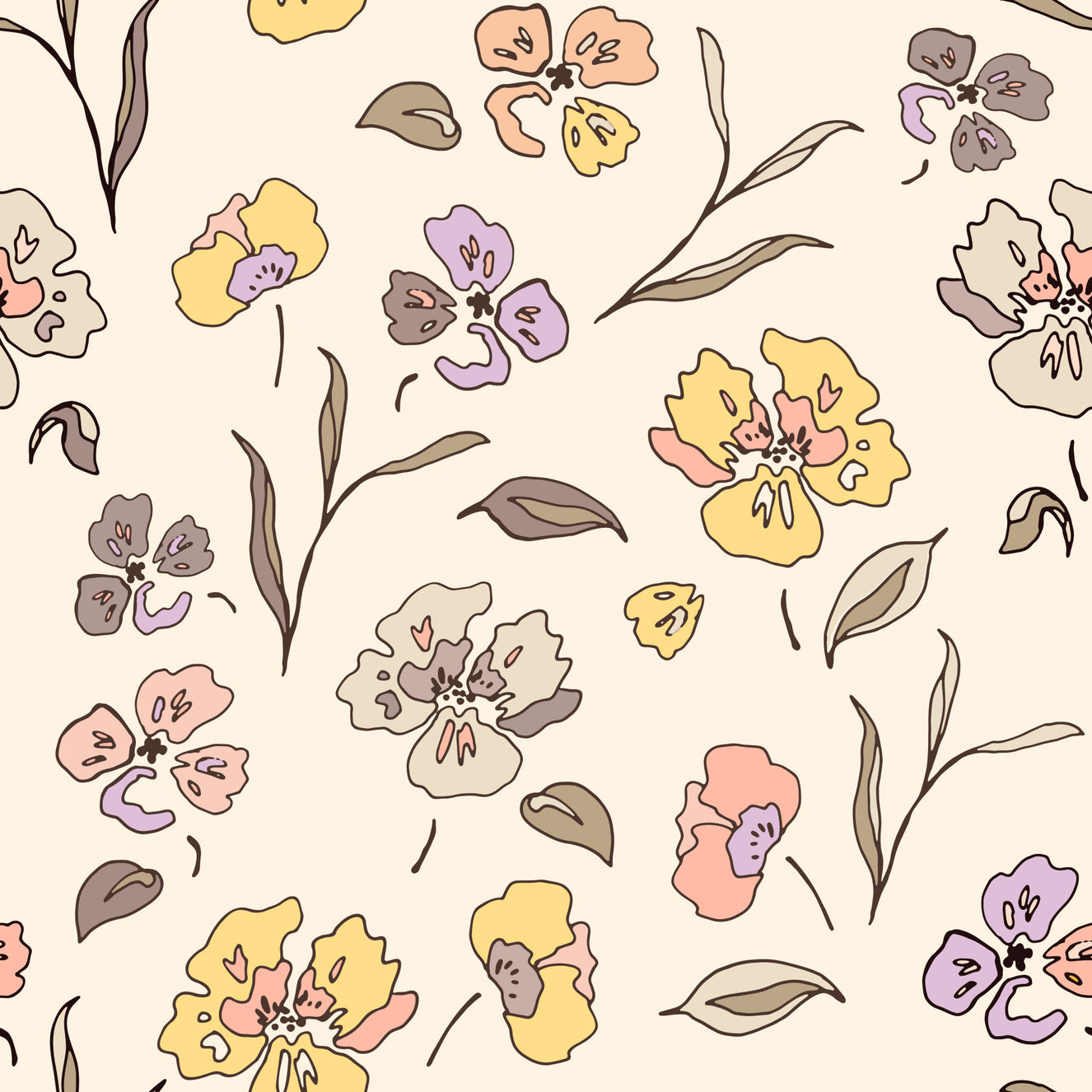 Papier peint Violettes de jardin