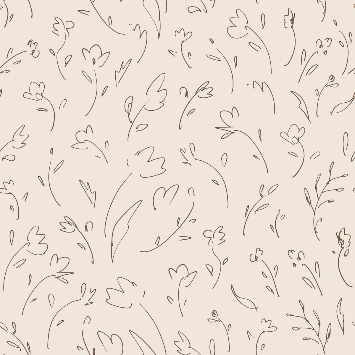 Flower Sketches Wallpaper‚Å† in your room — zoomed