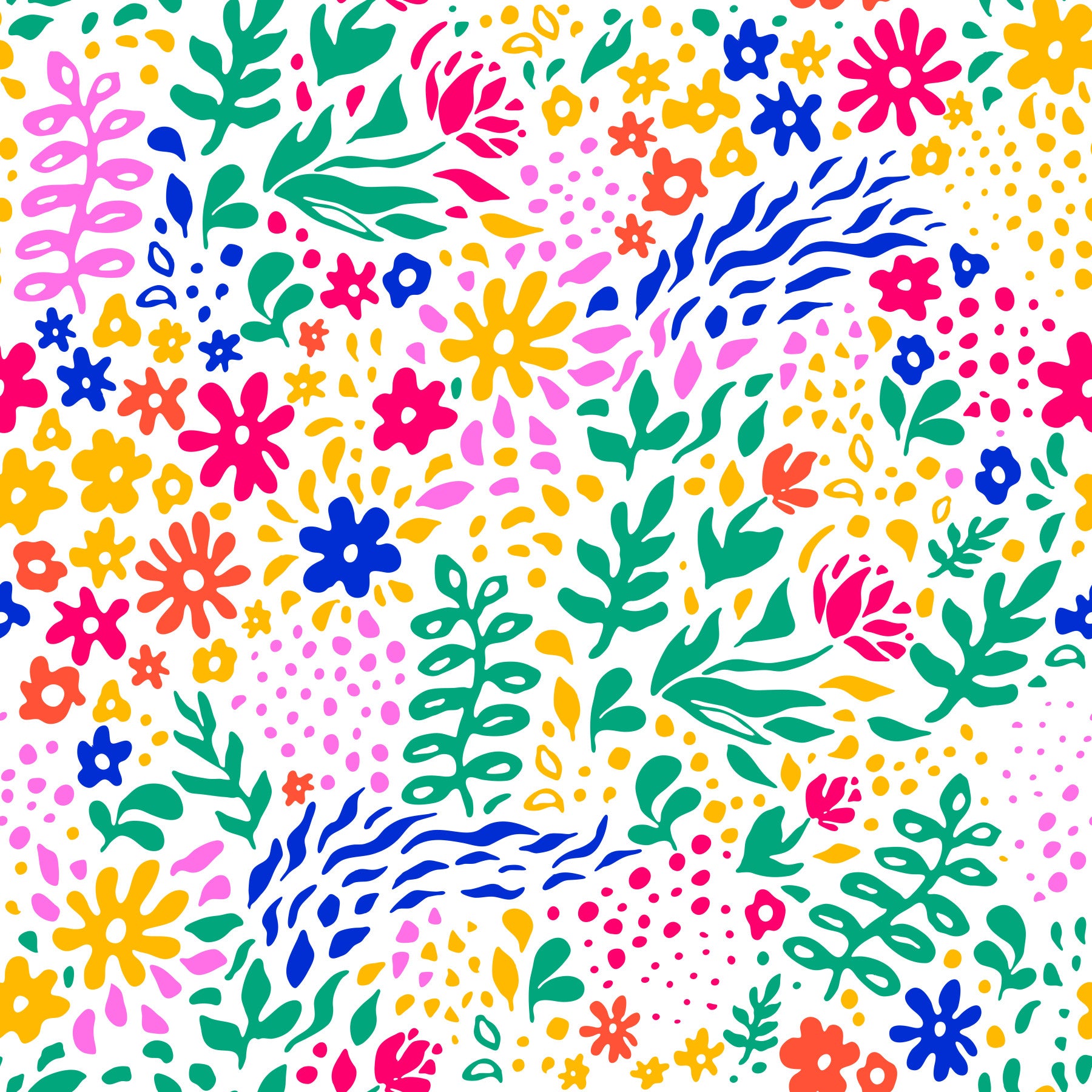 Colorful Hand Drawn Meadow Wallpaper⁠
