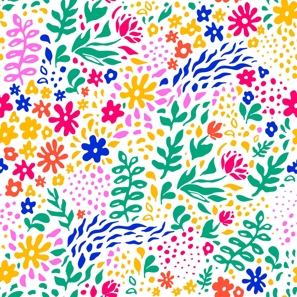 Colorful Hand Drawn Meadow Wallpaper⁠ in your room — zoomed
