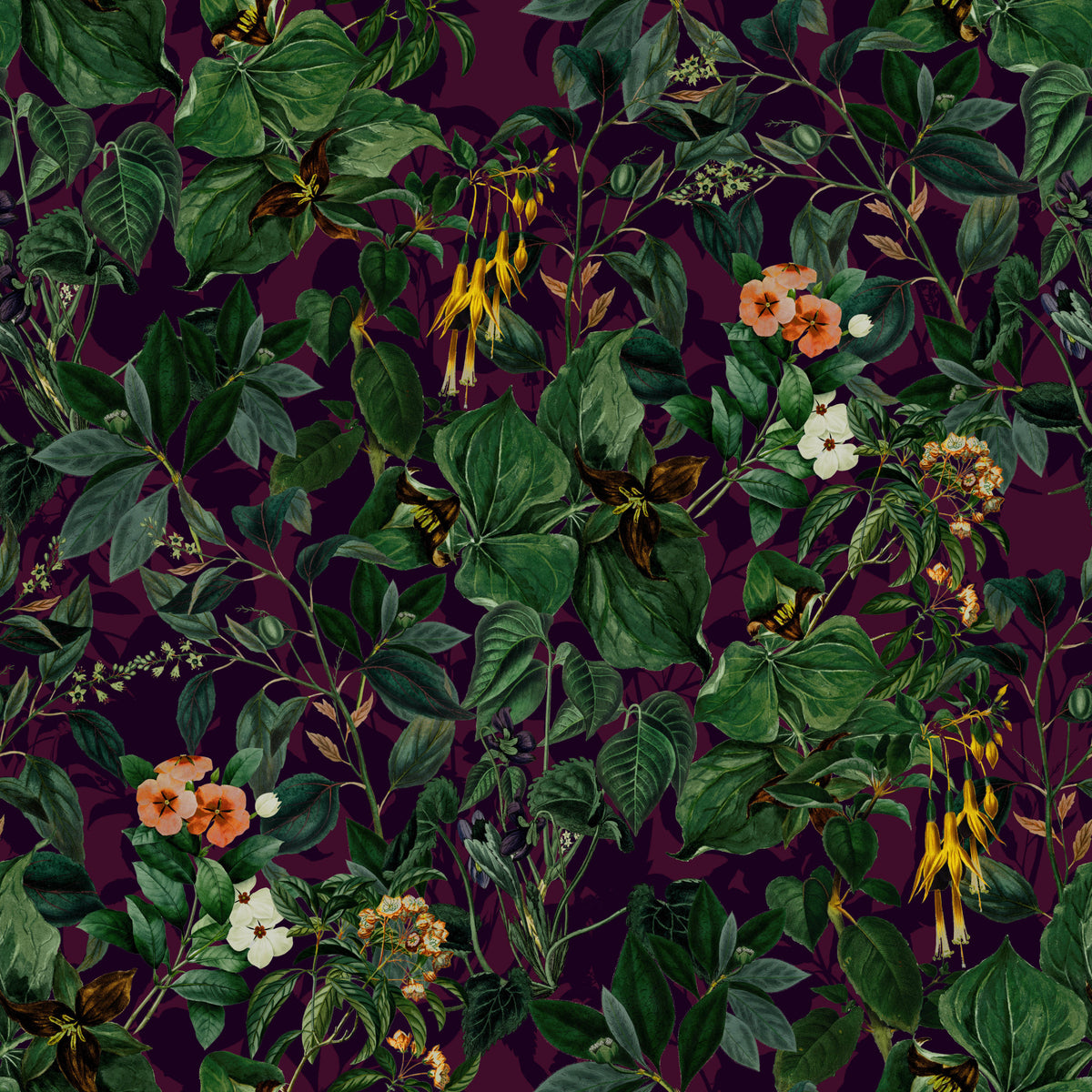 Dark Botanical Wallpaper⁠ in your room
