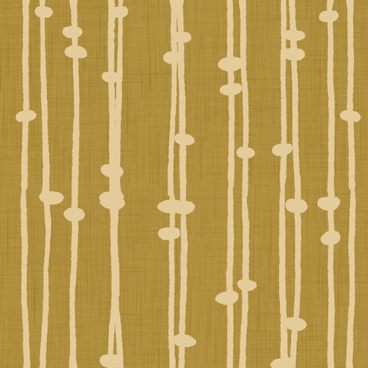 Boho Jewel Tone Stripes Retro Mustard  Wallpaper⁠
