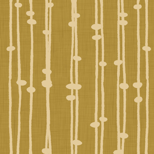 Boho Jewel Tone Stripes Retro Mustard  Wallpaper⁠