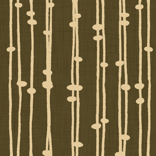Boho Jewel Tone Stripes Retro Dark Olive Wallpaper⁠
