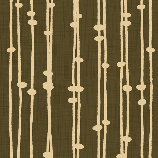 Boho Jewel Tone Stripes Retro Dark Olive Wallpaper⁠