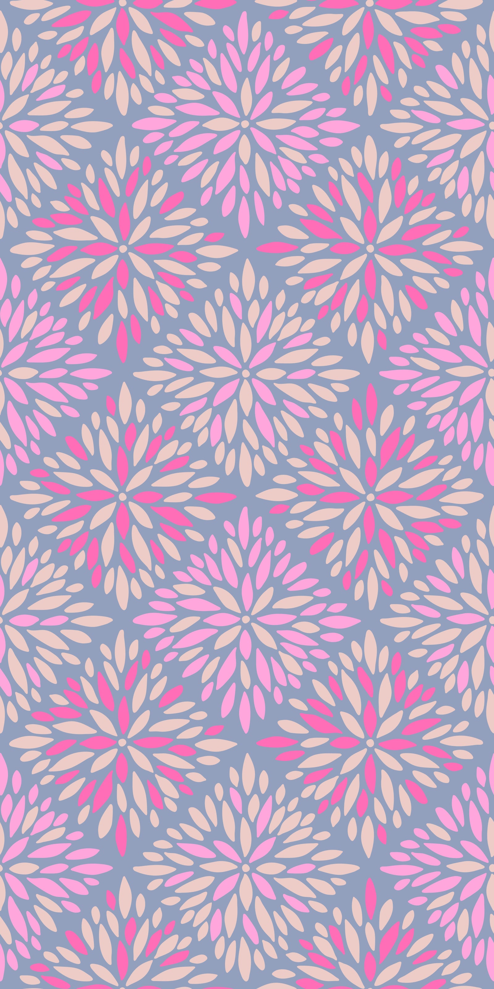 Dahlia Diamonds Boho Floral Tile Pink Lavender Purple Wallpaper⁠ in your room