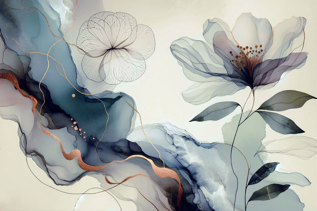 Dreamy Sage Garden Blue  Wall Mural