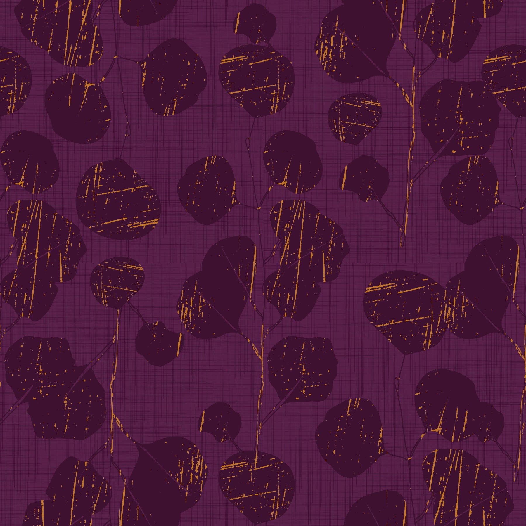 Boho Jewel Tone Botanical Plum Leave Purple Wallpaper⁠