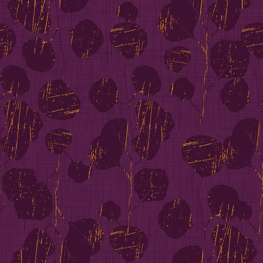 Boho Jewel Tone Botanical Plum Leave Purple Wallpaper⁠