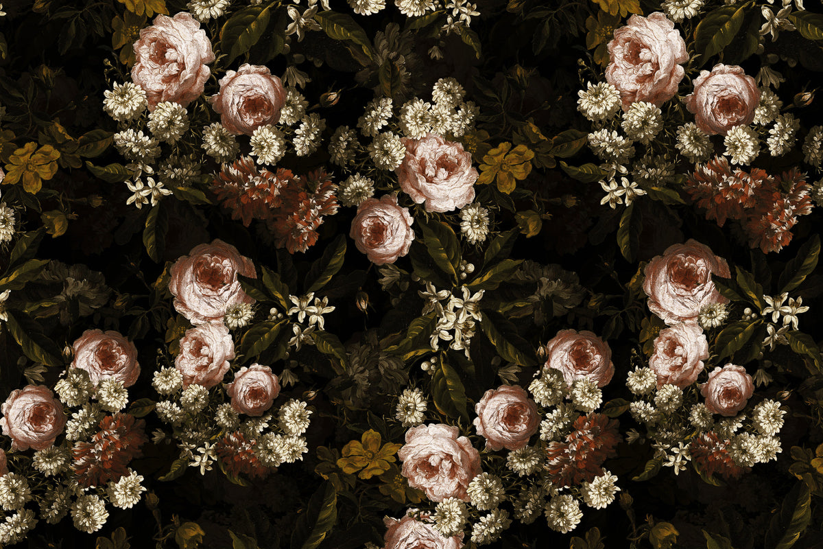Fresque murale florale baroque de minuit in your room