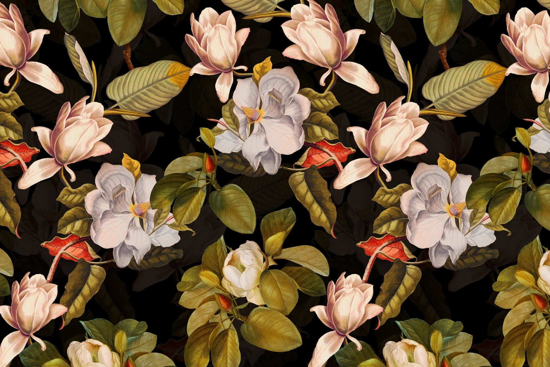 Magnolia Noir Garden Wall Mural