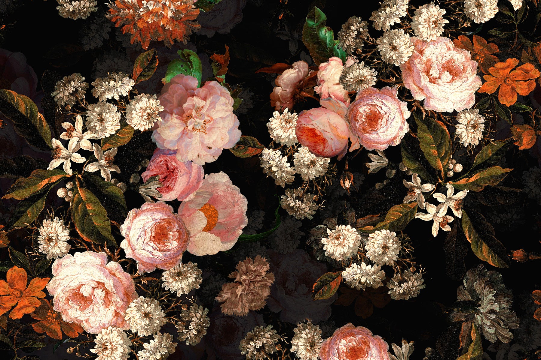 Midnight Rose Garden Wall Mural