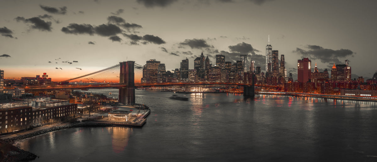 Lower Manhattan Dusk Wall Mural in your room — zoomed