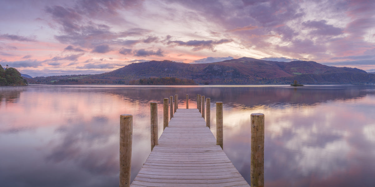 Mauve Dusk Dock Wall Mural in your room