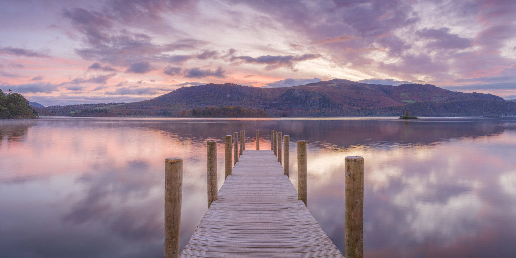 Mauve Dusk Dock Wall Mural