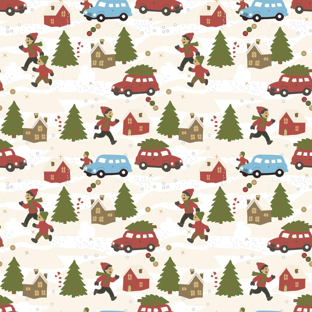 Papier peint Fête de Noël Run in your room — zoomed