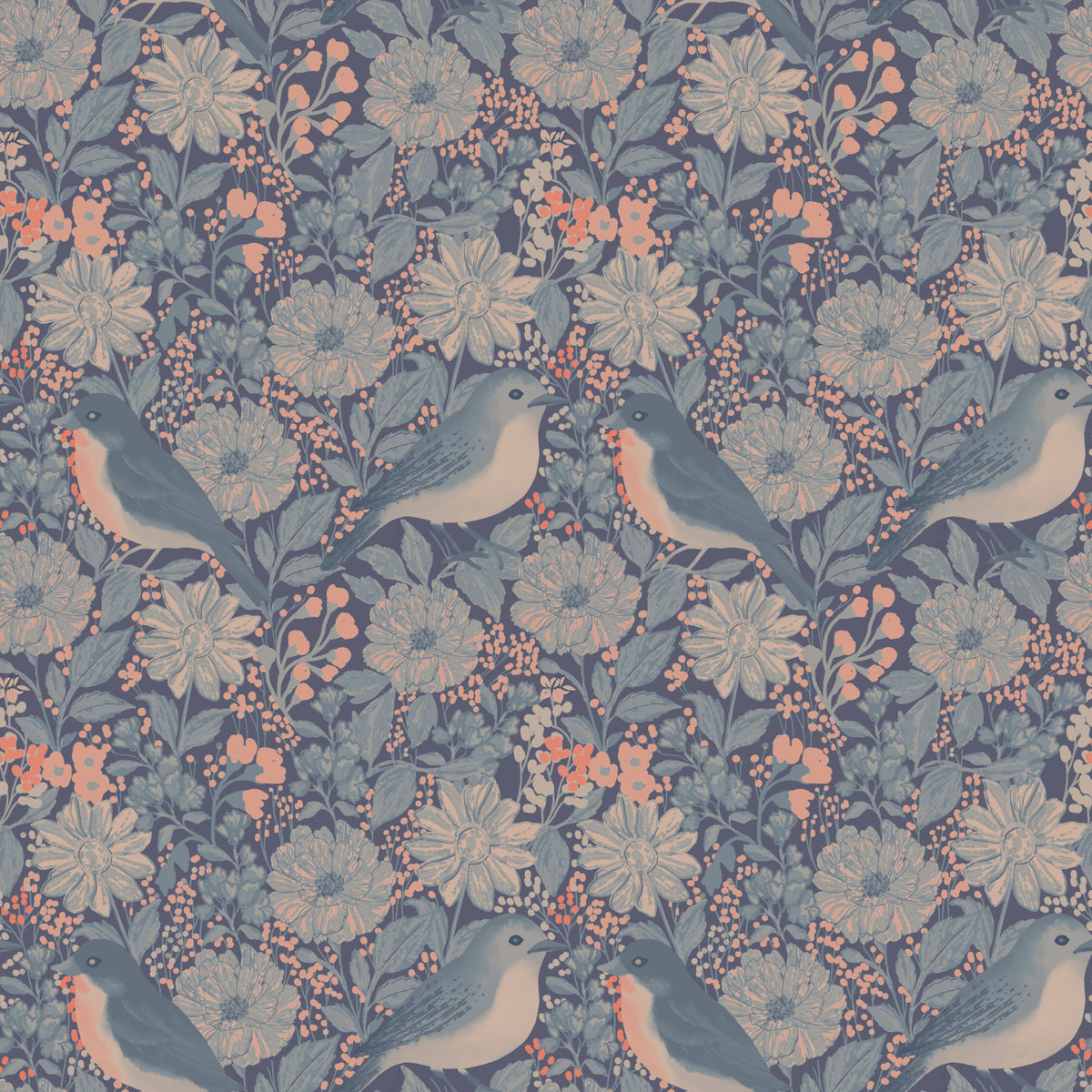 Serene Aviary Wallpaper⁠ in your room — zoomed