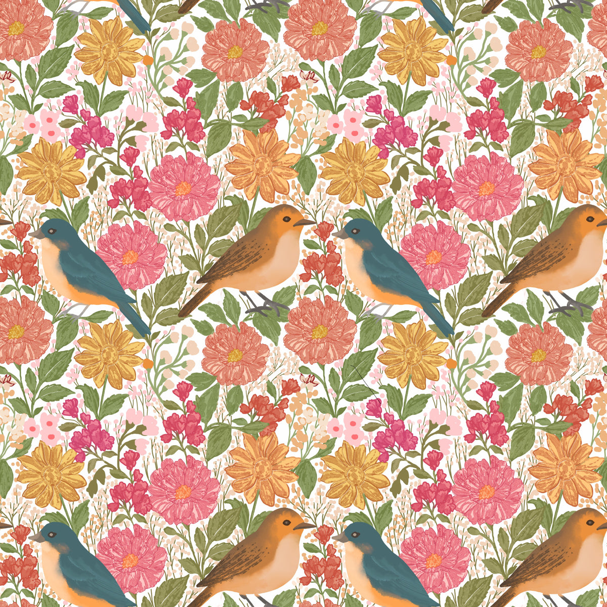 Songbird Garden Wallpaper⁠ in your room — zoomed