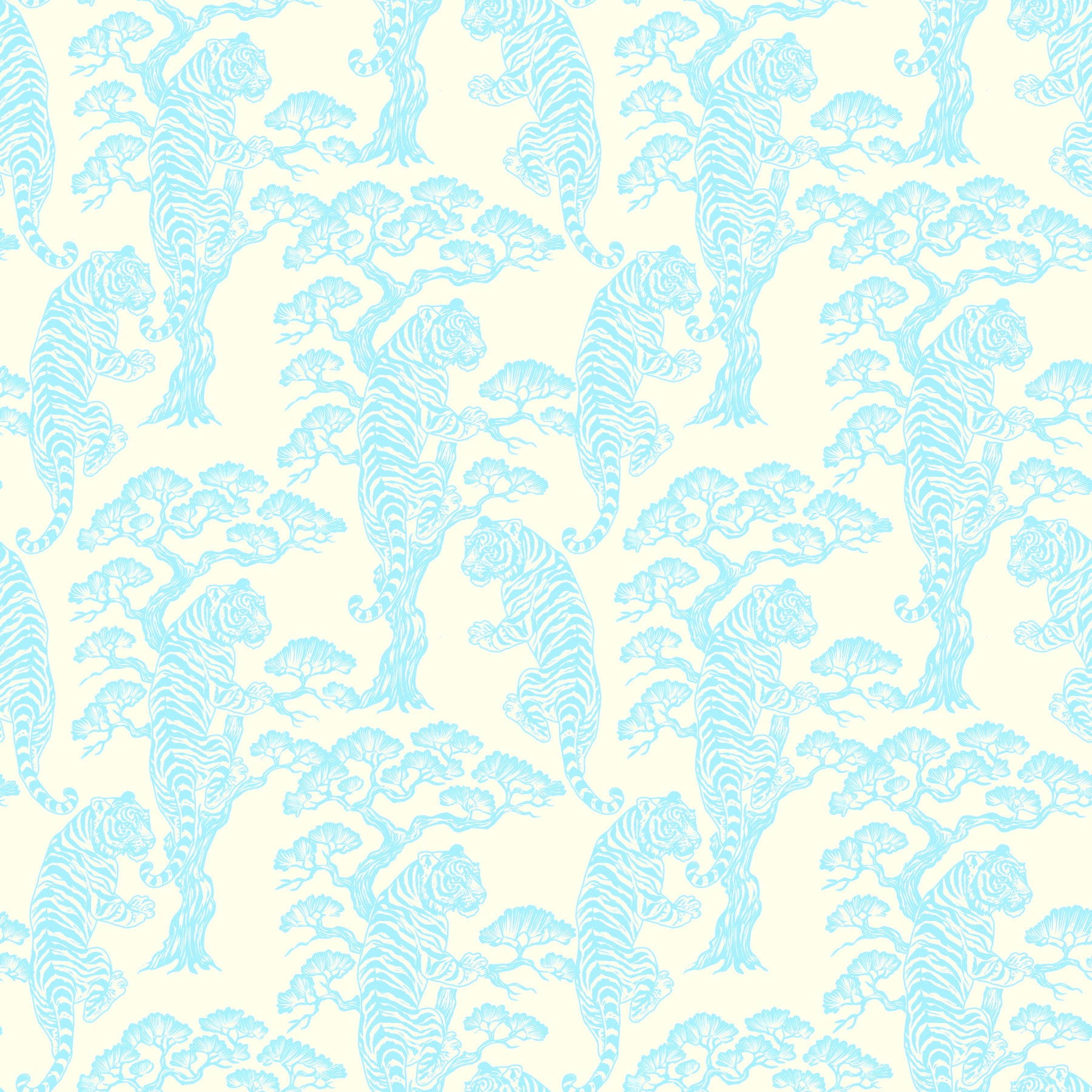 Papier peint Arbres Tigre Aqua