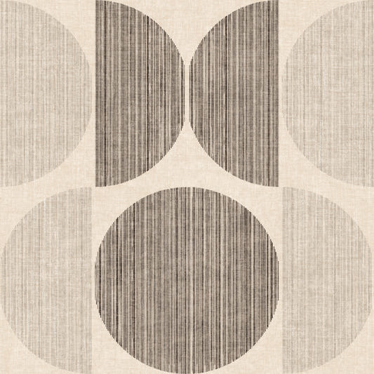 Bauhaus Beige Geometric Circle Midcentury & Modern Wallpaper⁠