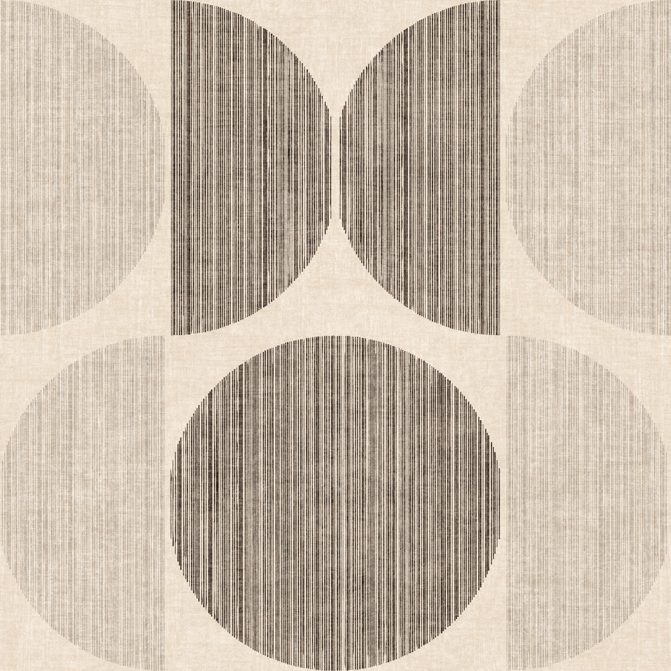 Bauhaus Beige Geometric Circle Midcentury & Modern Wallpaper⁠