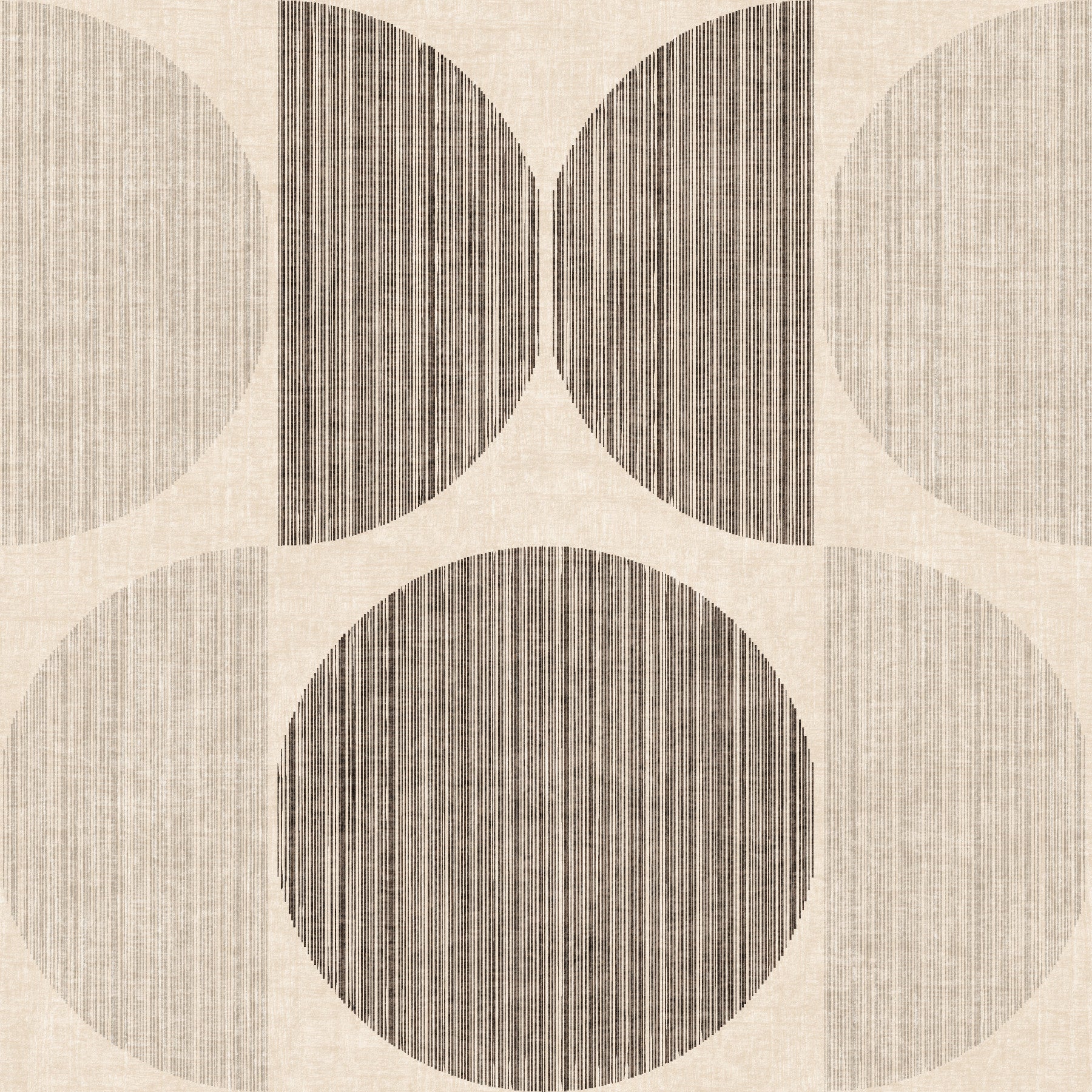 Bauhaus Beige Geometric Circle Midcentury & Modern Wallpaper⁠