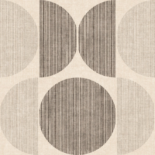 Bauhaus Beige Geometric Circle Midcentury & Modern Wallpaper‚Å†