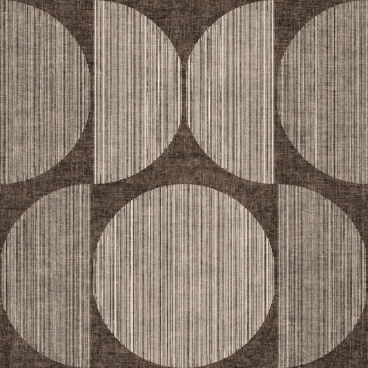 Bauhaus Brown Geometric Circle Retro & Rustic  Wallpaper⁠