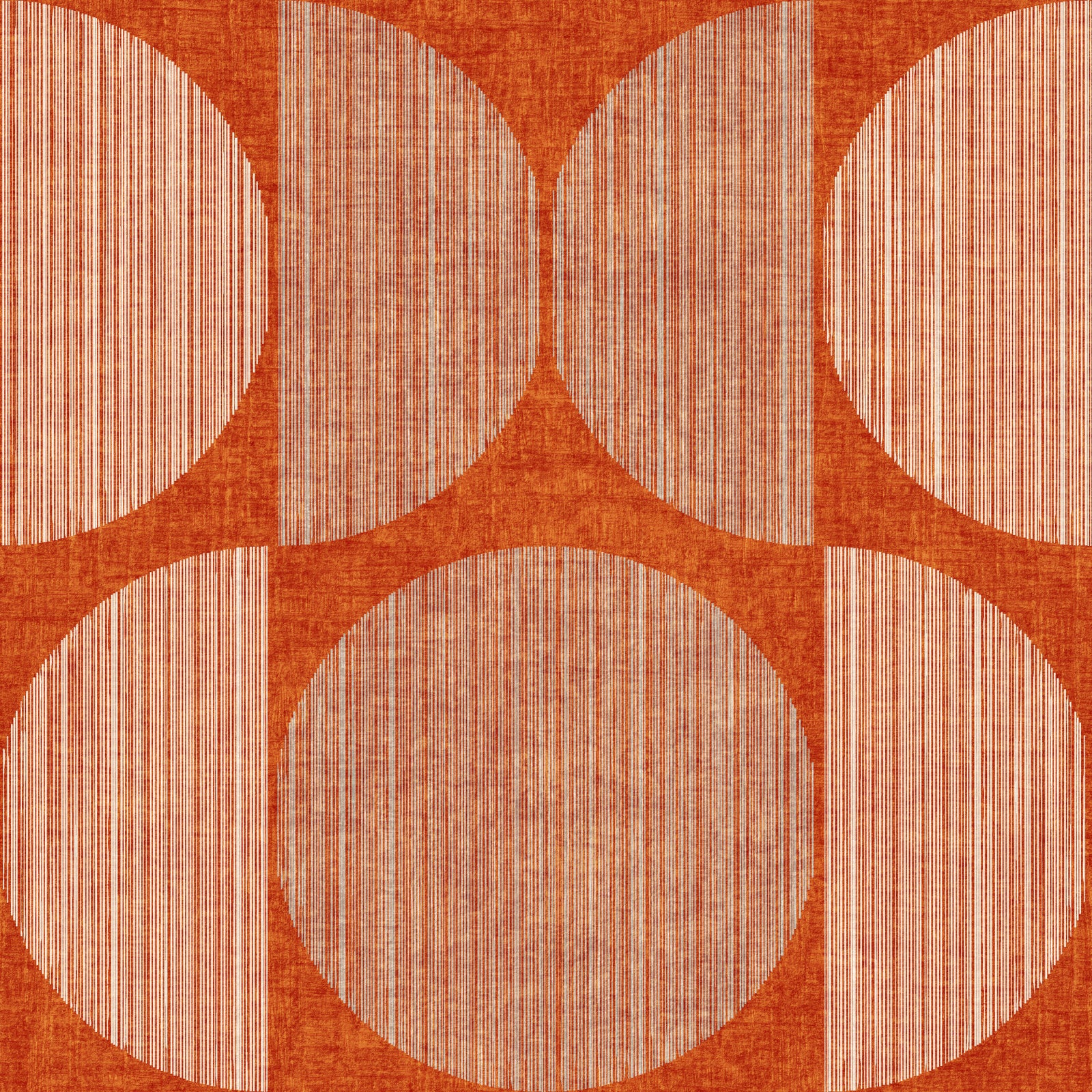 Bauhaus Terracotta Geometric Circle Rustic & Bold Wallpaper⁠