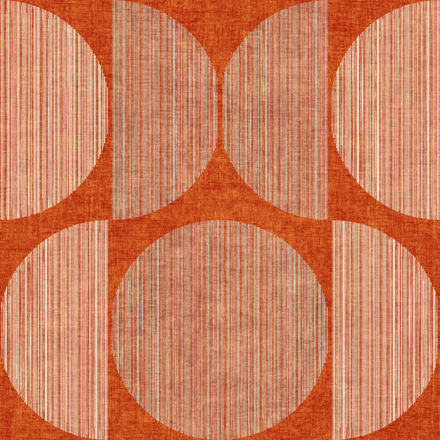 Papier peint rustique et audacieux Bauhaus terracotta à cercles géométriques