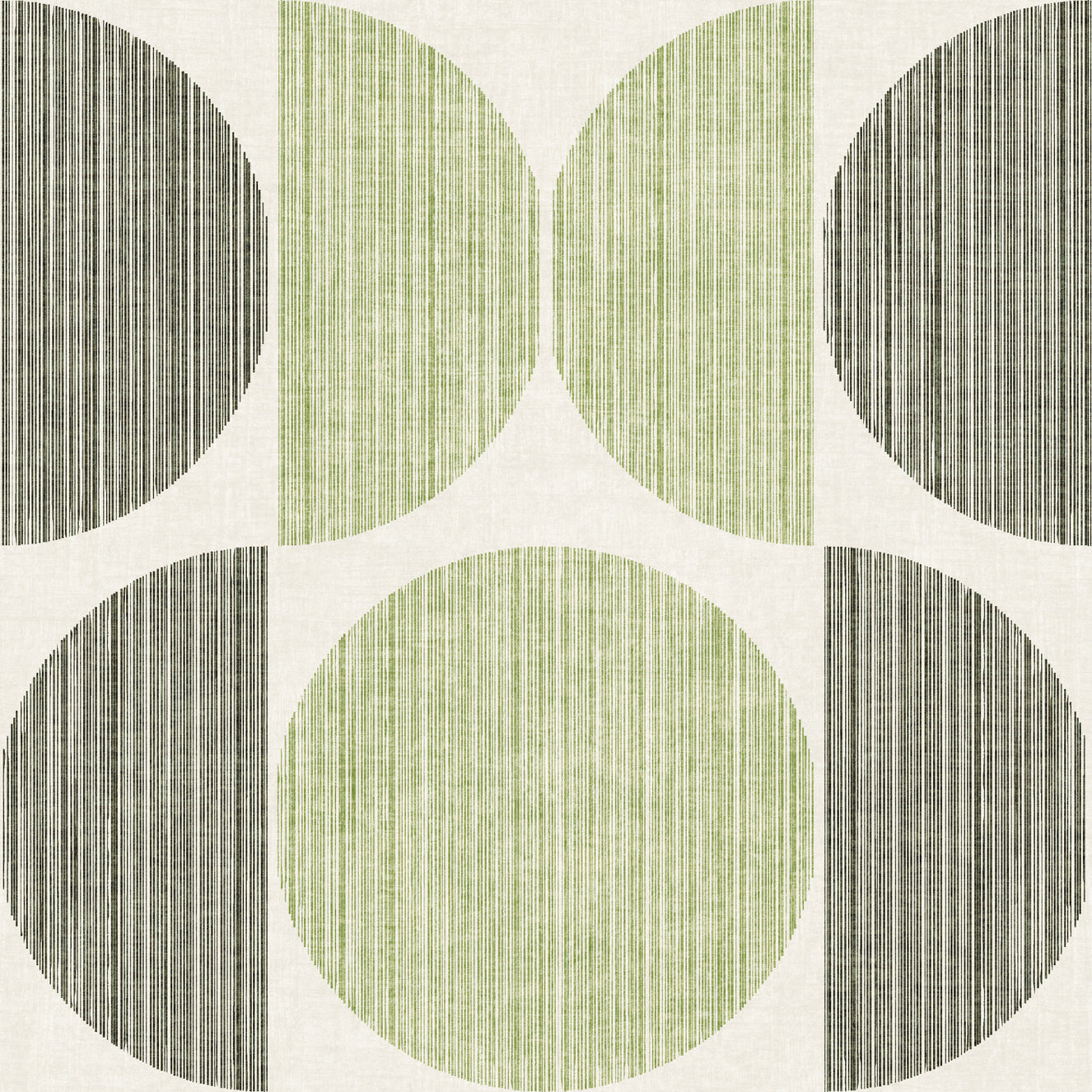 Bauhaus Sage Green Geometric Circle Japandi & Modern  Wallpaper⁠