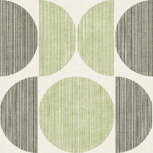 Bauhaus Sage Green Geometric Circle Japandi & Modern  Wallpaper⁠