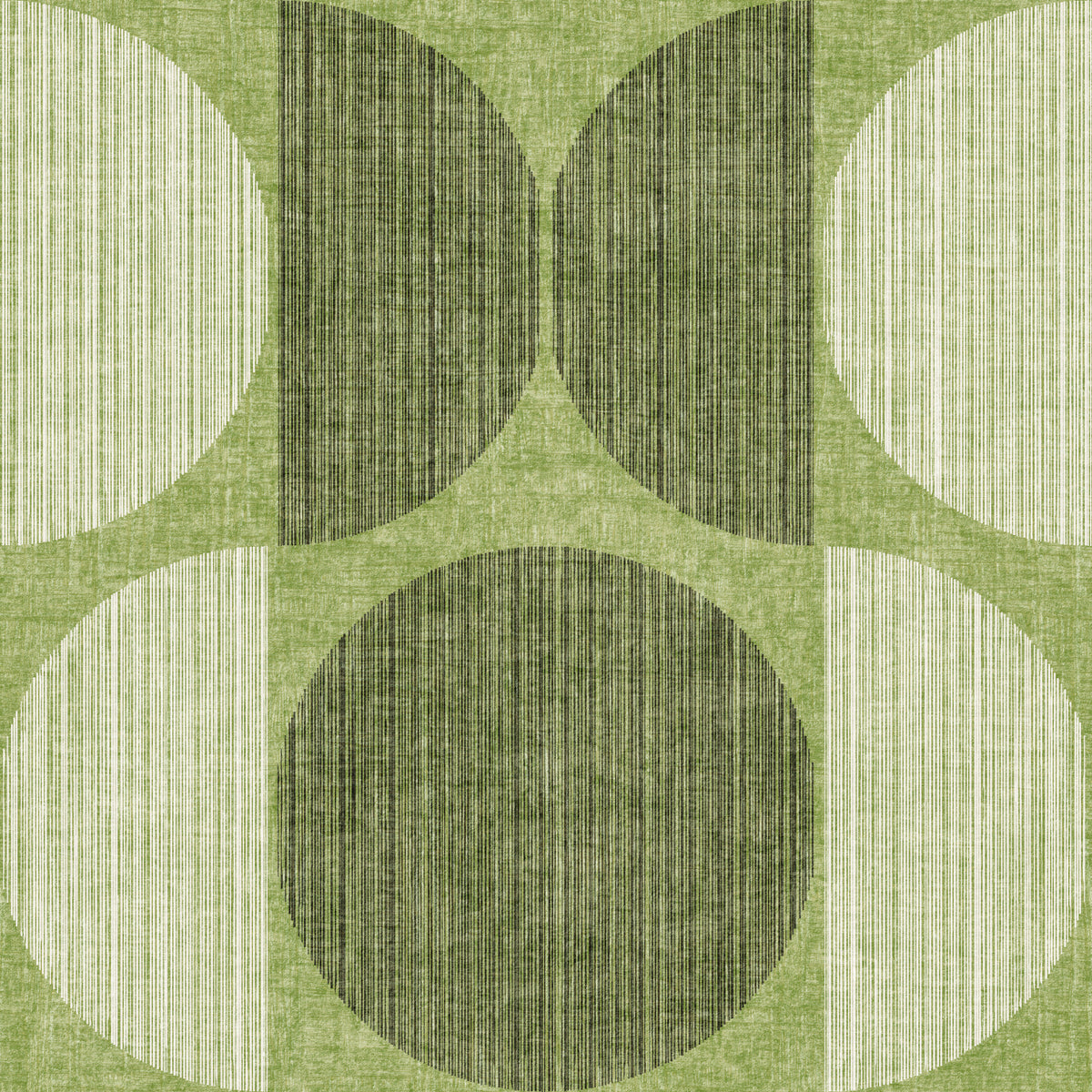 Papier peint rétro et moderne Bauhaus vert géométrique cercle