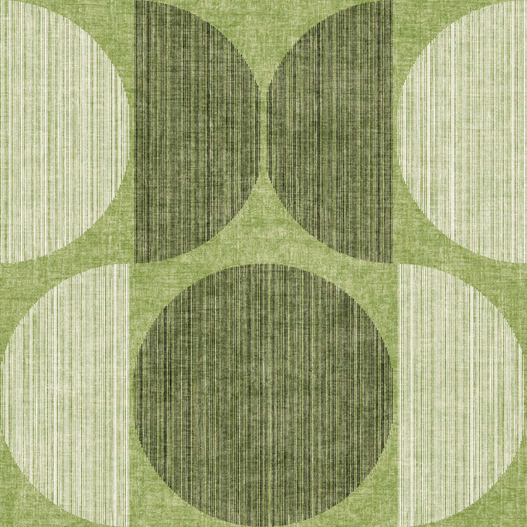 Papier peint rétro et moderne Bauhaus vert géométrique cercle in your room — zoomed