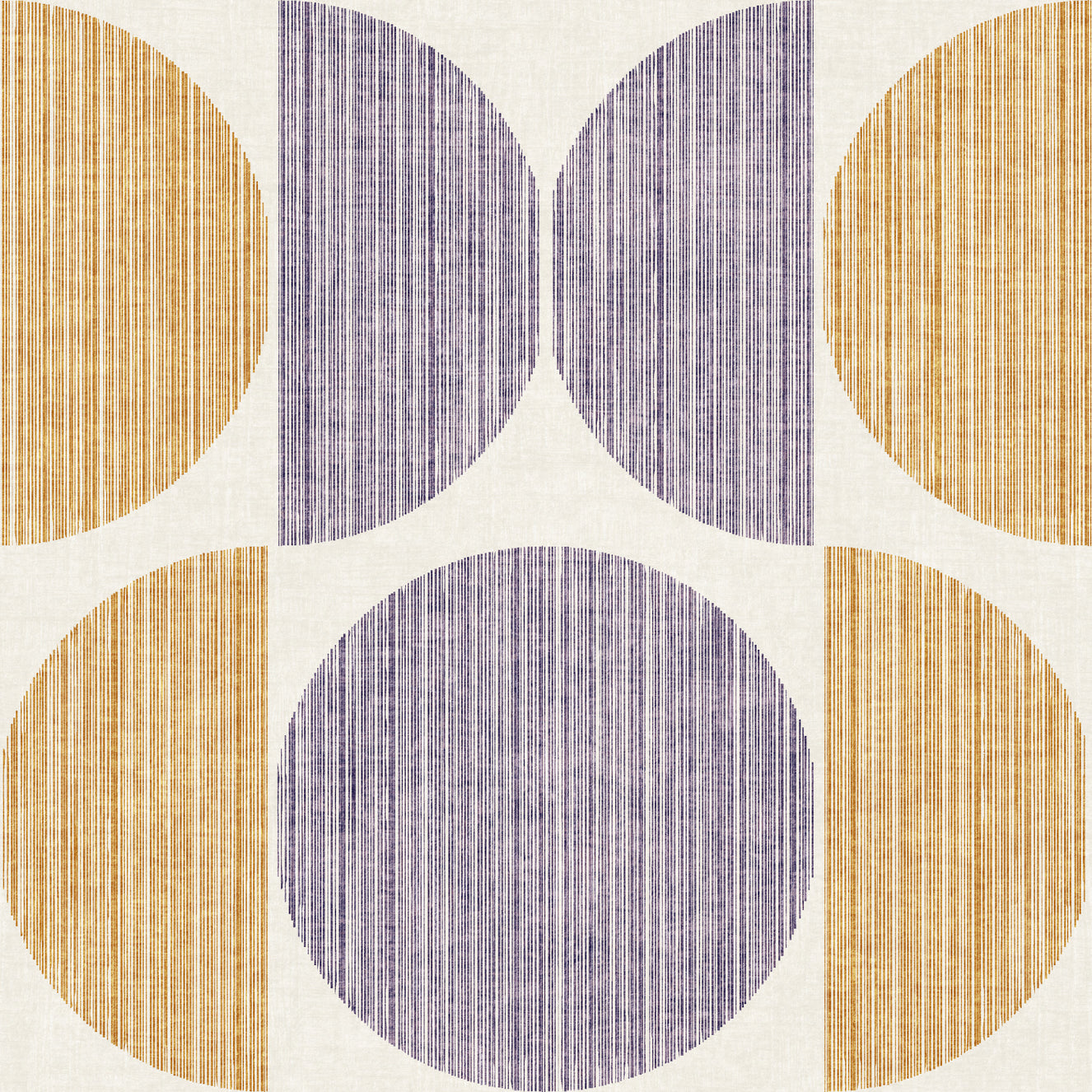 Bauhaus Yellow & Purple Geometric Circle Minimal & Modern Wallpaper⁠