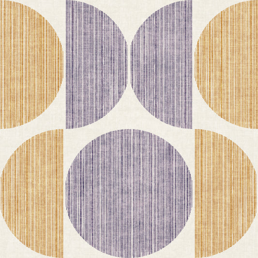 Bauhaus Yellow & Purple Geometric Circle Minimal & Modern Wallpaper⁠