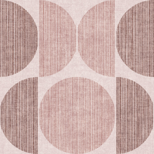 Bauhaus Pink Geometric Circle Playful & Boho  Wallpaper⁠