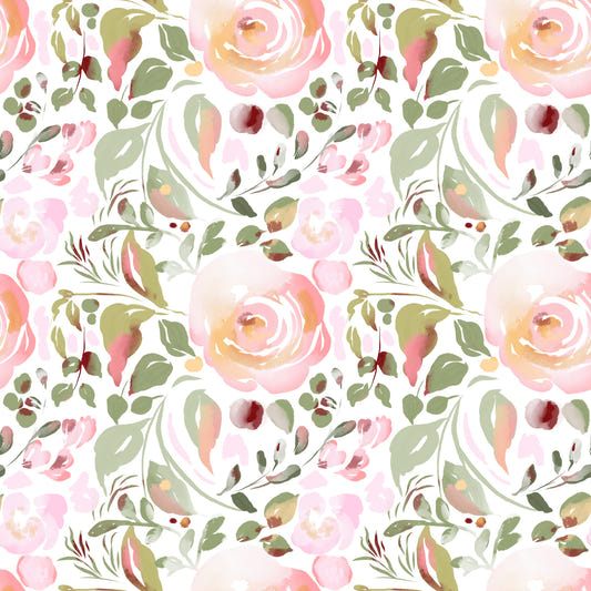 Papier peint Jardin de roses peint à la main