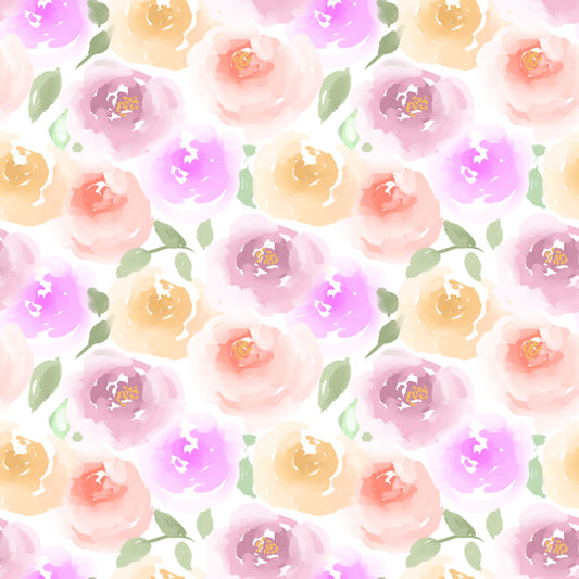 Papier peint Jardin de roses pastel