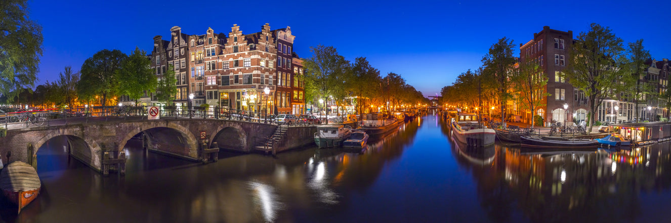 Amsterdam Night Canvas Wall Mural
