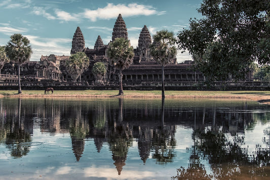 Fresque murale reflet d'Angkor Wat