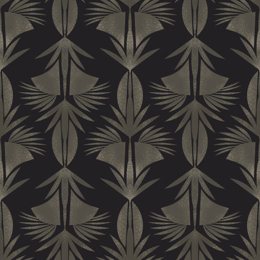Papier peint feuille Art déco