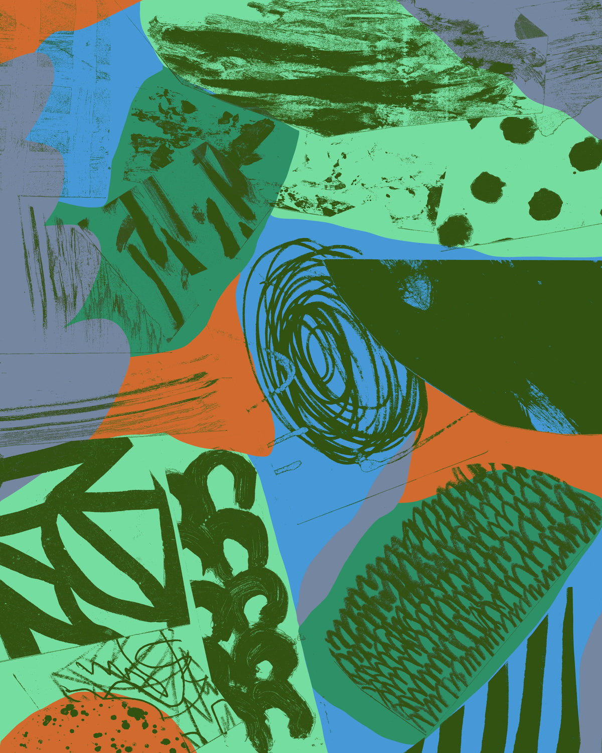 90 orange bleu Papier peint mural