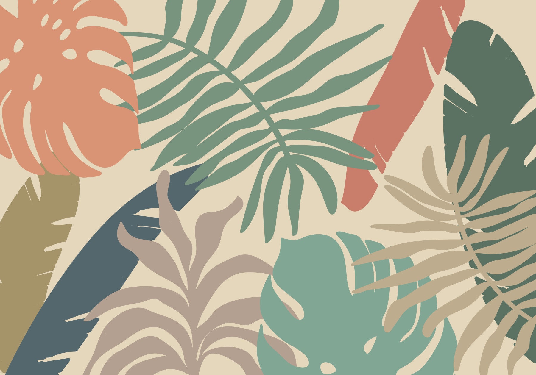 Earthy Jungle Wall Mural