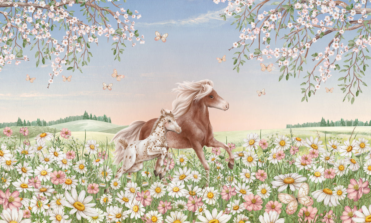 Blossom Horses Wall Mural